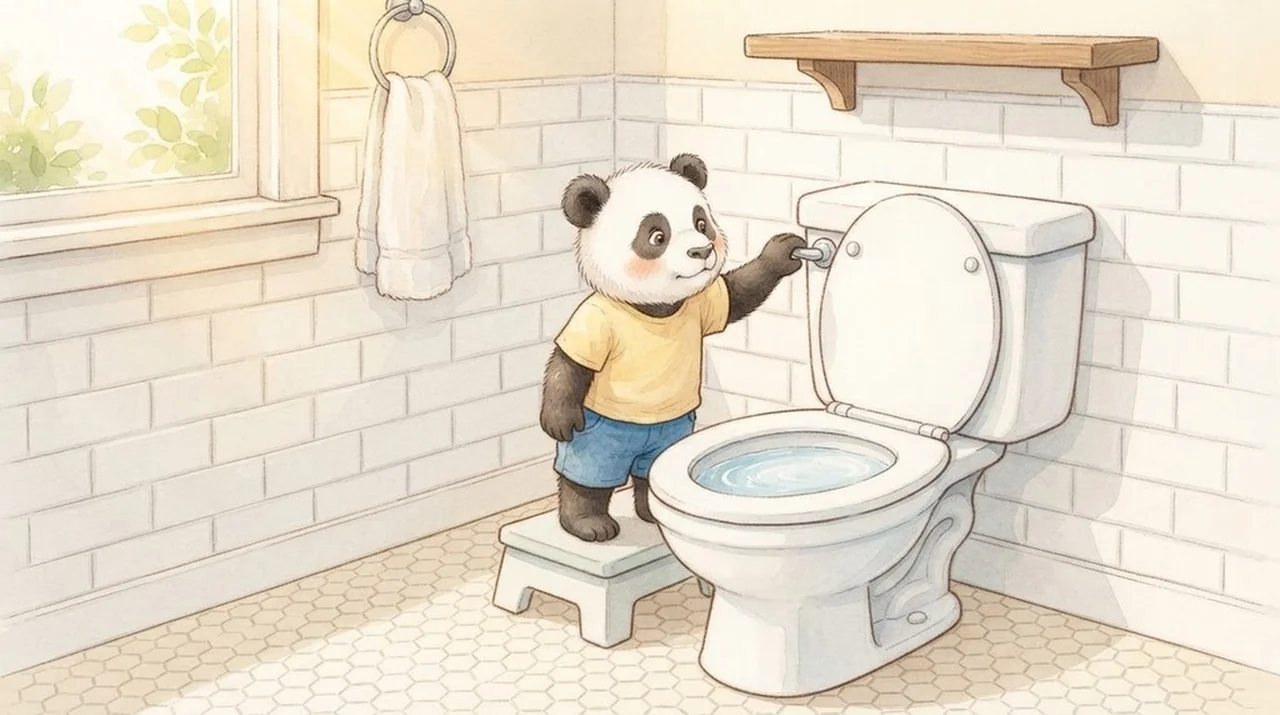 A watercolor page from Paul the Plumber to the Rescue!